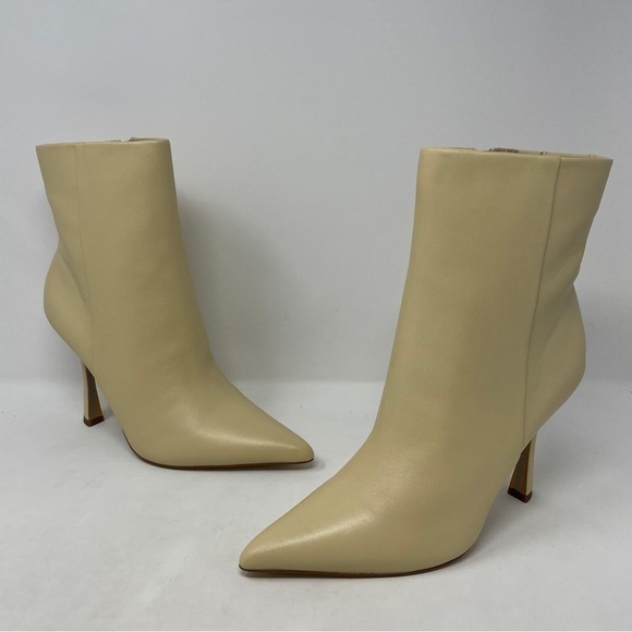 Sam Edelman Ella Leather Pointed Toe Ankle Dress Booties in Eggshell -  NWT - Picture 10 of 13